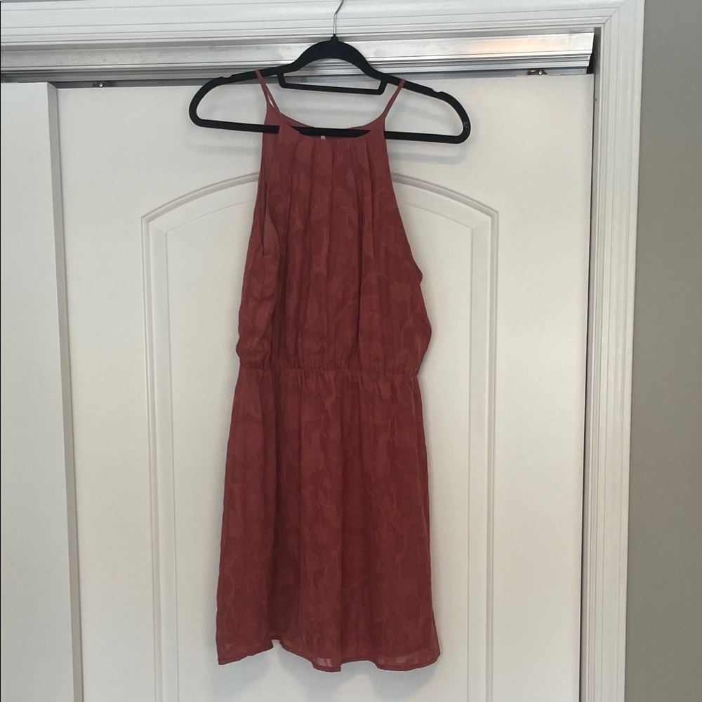 NWOT! Blue Rain Burnt Orange Floral Lace Sleeveless Dress